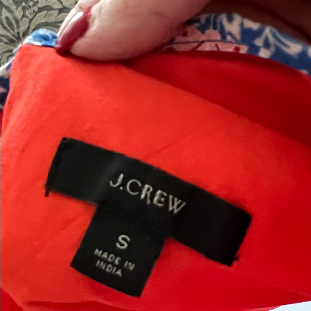 J. Crew Red Floral Ruffle Blouse - Picture 4 of 4
